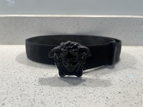 Versace black medusa belt - versace,