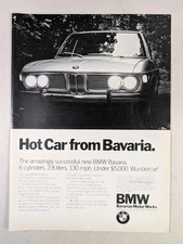 BMW Bavaria Car Original 1971 USA Paper Magazine Advert