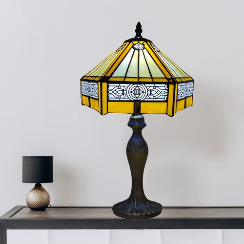 Yellow hexagon tiffany style - yellow,