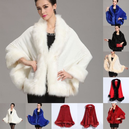 Ladies faux fur cape - faux,