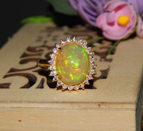 Natural ethiopian opal - natural, ring