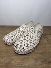 VANS Cream / Pink Leopard Print Slip On Trainers UK7