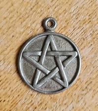 PENTACLE PENTAGRAM PENDANT BY PAGEANT - SILVER TONE METAL - WICCA PAGAN