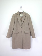 Joules Coat Size 10 Cheltenham Beige Willow Herb Herringbone Tweed Long Jacket