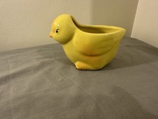 Small Yellow Pottery Duck Dish/ Bowl, Good Condition