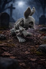 Skeleton Bunny Figurine Fun