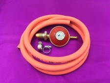 LPG Propane Gas Low Pressure Regulator With 0.75 Metre 8mm ID Hose Pipe & Clips