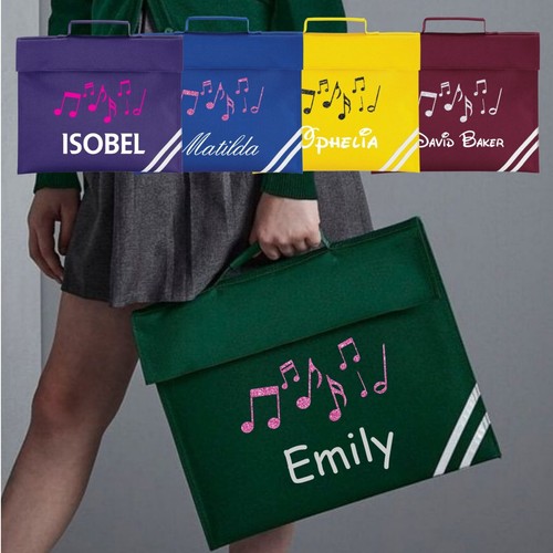 Personalised music book bag - music,