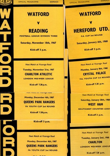 Watford home programmes - watford,