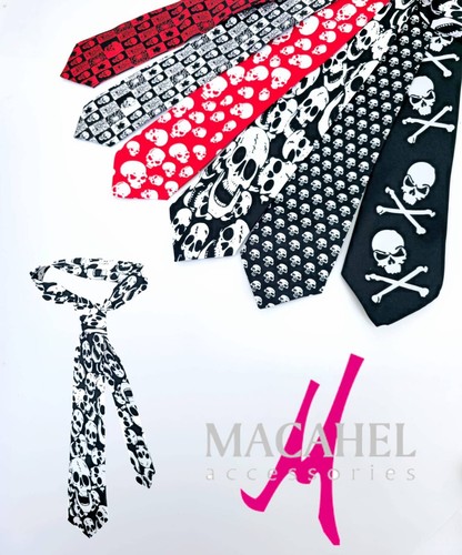 Unisex spooky skull tie - skull, gothic