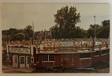 Rutland Swimming Pool, Rutland, Vermont 1960s postcard diving board swimmers