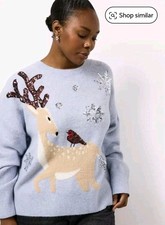Bnwt blue xmas - tu, reindeer