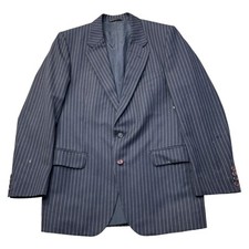 Christian Dior 100% Wool Pinstripe Blazer Jacket Regular Blue Mens 40