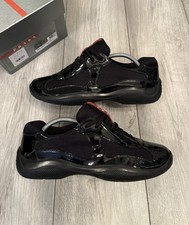 Vintage Prada America’s Cup Black Patent Leather Trainer - Size 8