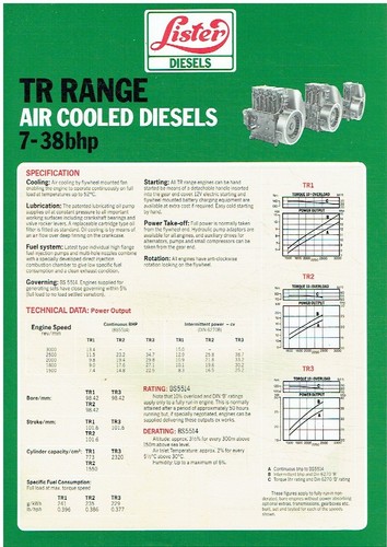 Lister tr1 tr2 - air, cooled
