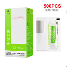 500Pcs Disposable Acupuncture Manual Needle Sterile Stainless Steel 0.16mmx7mm