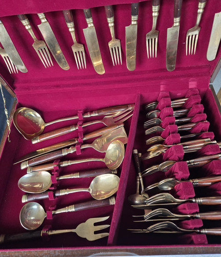 Large brass and rosewood - and,