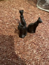 Vintage Triple Cat Bronze Figurine Ornament