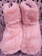 Fat Face Fabulous Beige Freya Fluffy Cosy Slipper Boots Size Medium 5 6 BNWT