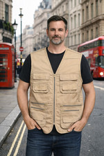 Men Multi Pockets Vest Utility