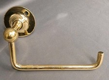 BARE BRASS LOO ROLL HOLDER TWO AVAILABLE, EXCELLENT RECLAIMED 
