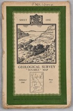 Ordnance Survey Geological Survey 'Ten Mile' Map. Sheets One and Two.  1948