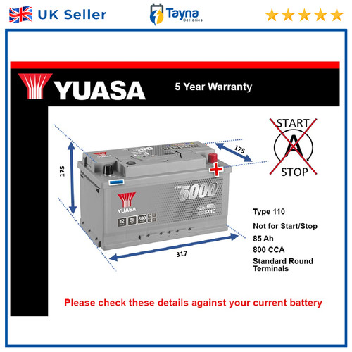 Car battery ybx5110 yuasa - ybx5110, 110