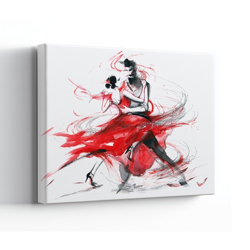 Tango couple canvas print - tango,