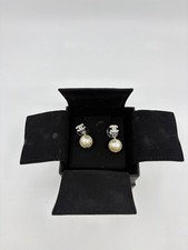 Chanel CC Pearl Drop Earrings