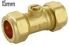 15mm/22mm Brass compression isolating valve pack of:1, 2 and 5