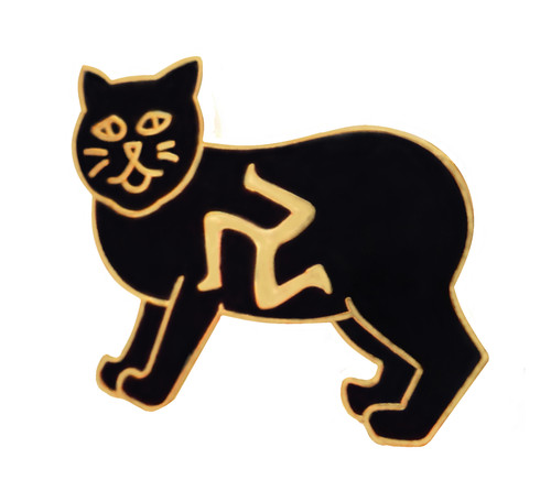 Manx black cat - black, of