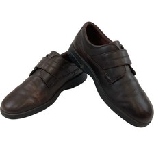 Padders Mens Brown Leather Slip On Extra Wide Casual Shoes UK Size 8F