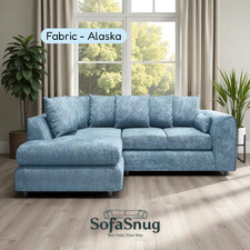 XXL ALASKA L SHAPE CORNER SOFA SET  4 5 SEATER FURNITURE SETTEE SUITE POUFFE 3+2