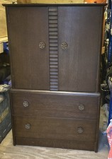 Art deco oak Tall Boy