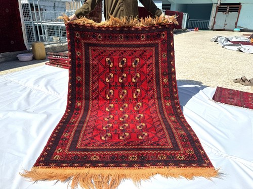 Red afghan hand - red,