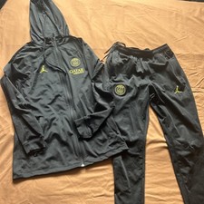 PSG X Jordan Full Zip Hoodie Tracksuit Black + Gold Mens SMALL Size Slim Fit 