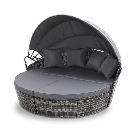 Rattan outdoor sun lounger - rattan,
