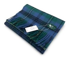 Large Lambswool Clan Tartan Scarf Unisex 180cm x 30cm
