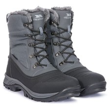 TrespassNegev II Mens Waterproof Snowboots Leather Winter Boots in Grey