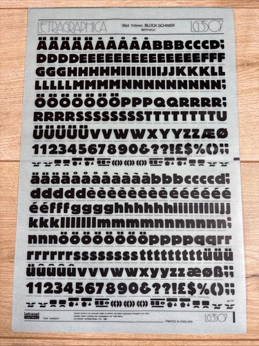 Letraset rub transfer - rub, on