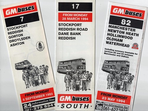 Buses timetable leaflets - gm, x