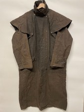 Wax Coat Mens L XL Wax Jacket Trench Shoulder Cape Long Line Waterproof Outback