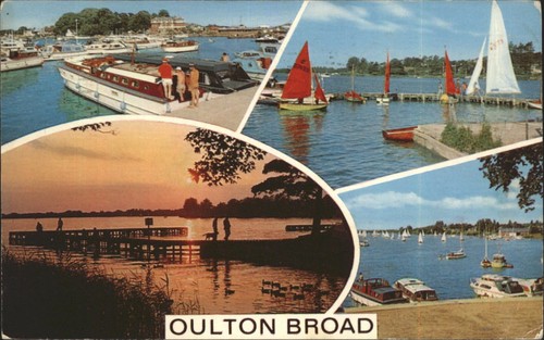 Vintage oulton broad postcard - oulton,