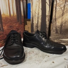 Ecco Mens Black Leather Lace Up Shoes Size 8/42