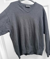 Glenmuir 1891 Men's Dark Grey V-Neck Jumper - Excellent Condition