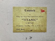 TITANIC-REPLICA-LAUNCH TICKET -LAUNCH OF TITANIC HULL WITNESSED BY 100000 PEOPLE