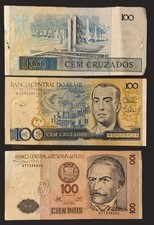 3 old foreign bank notes