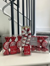 Christmas Decorations Tree Red White Candy Cane Sweets Hanging Bundle