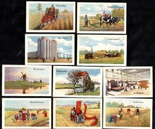 Wheat & Flour Farming German Homann Card Set 1930 Windmill Arable Steam Engine
