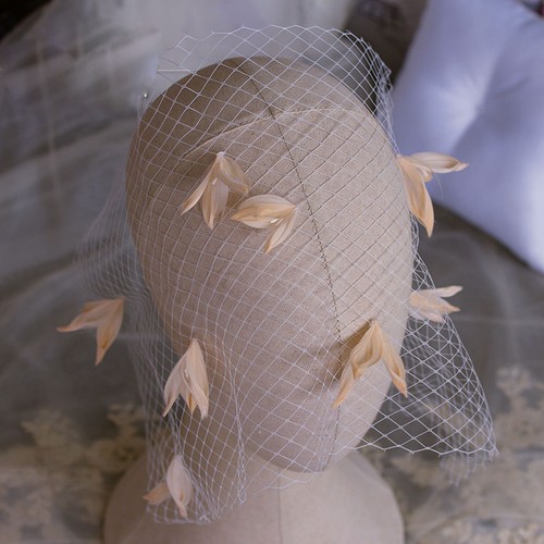 French bridal feather flower - french,